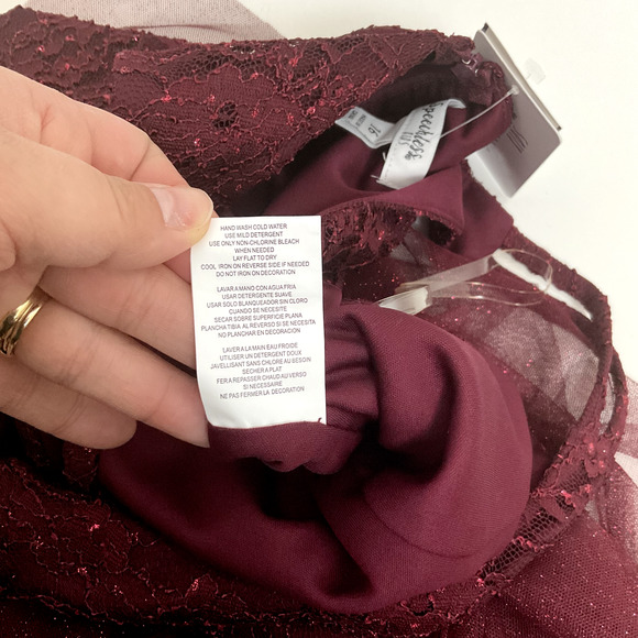 Speechless Kids Burgandy Dress Size 16 Lace‎ & Ruffle Tulle Dress - Picture 6 of 7